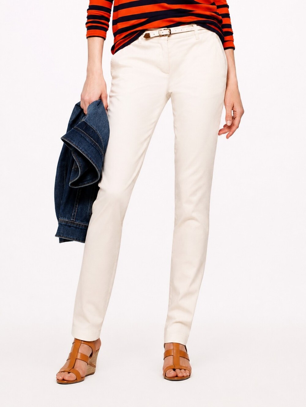 J.Crew Bennett Chino Ivory Cream Slim Straight Leg Pants Women's Size 2